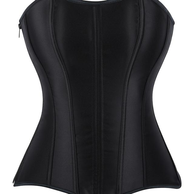 TEMU Women's Classic Shaping Bodysuit With Zipper, Retro Style, Hand Wash Only, No , Adjustable Back Closure, Adult Size