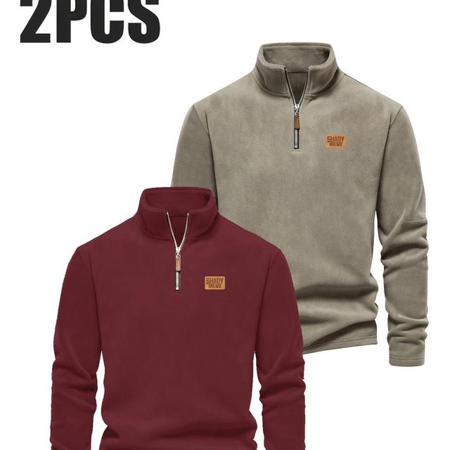 TEMU 2 Piezas de Conjunto de Chaqueta Gruesa con Cuello , Diseño Antiviento y Detalles de Cremallera, para Otoño e Invierno