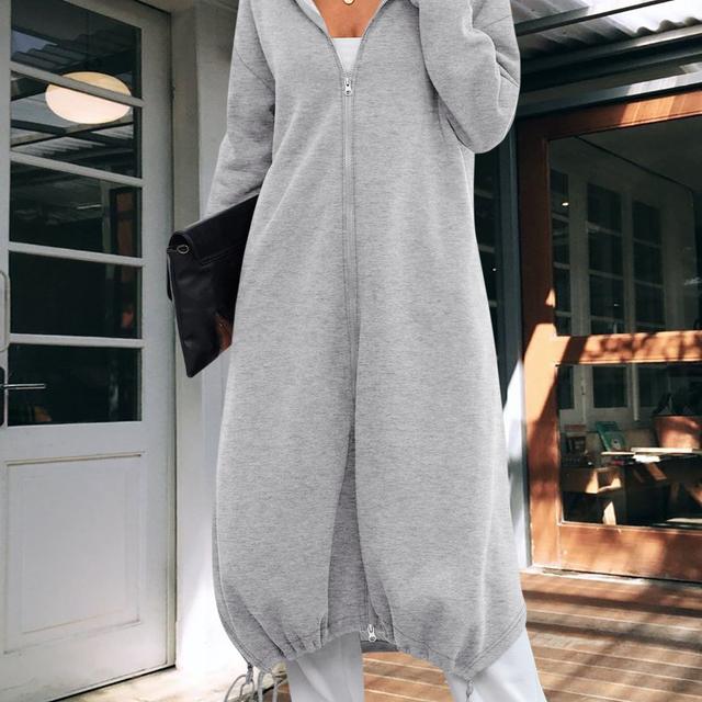 TEMU Women's Autumn & Winter Casual High-elastic Threaded Hooded Coat, Full Elasticity No Tightness, Comfortable & Shapes The Figure