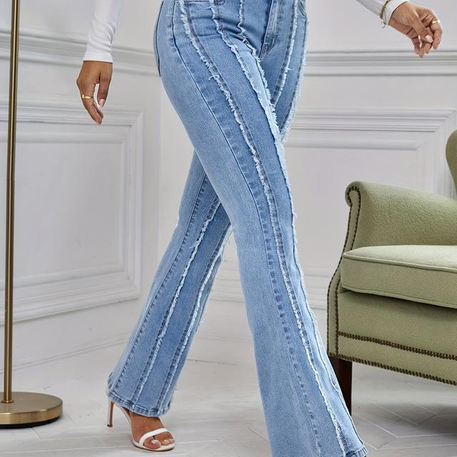 TEMU 2024 New Women's Flared Jeans, Fashionable And Stylish Design, Versatile And Figure-flattering, Trendy High-stretch Long Pants For Women