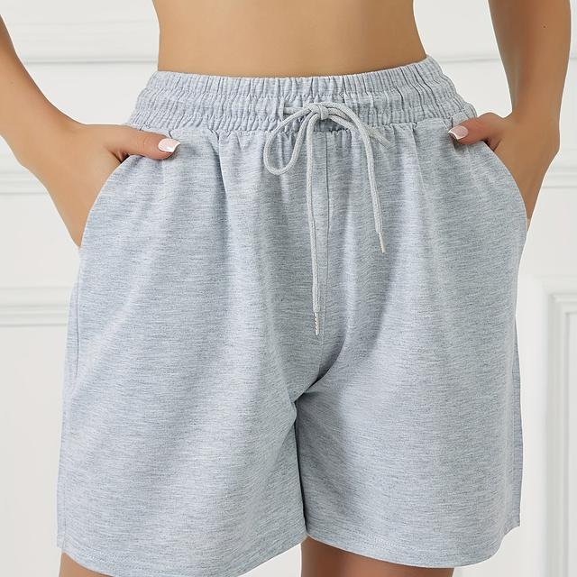 TEMU Women's Front Pocket Waist Drawstring Athletic Shorts Casual Running Workout Short