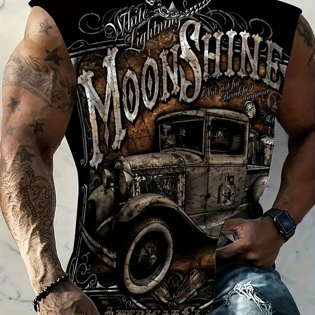 TEMU Camiseta Sin Mangas Transpirable y Cómoda para Hombre - Chaleco Casual con Diseño de Estampado Único, Perfecto para Fitness y Baloncesto, TALLA GRANDE