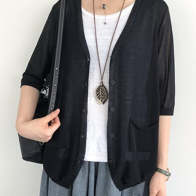TEMU Loose-fit -sleeve Casual Cardigan Jacket
