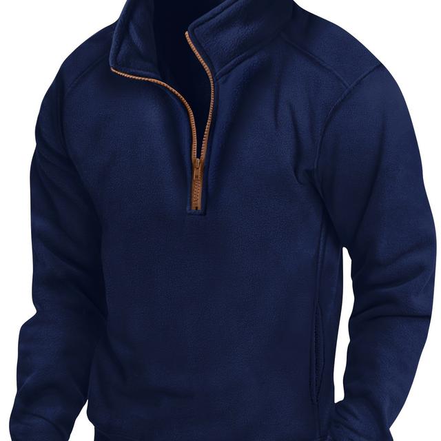 TEMU Camisa de de media cremallera con solapa y larga táctica para entrenamiento deportivo al para hombre, otoño/invierno