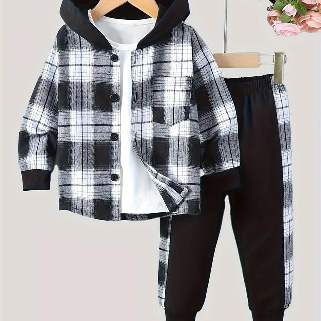 TEMU 2pcs Boys Casual Creative Long Sleeve Cloak Jacket And Sweatpants Set, Children's Clothing