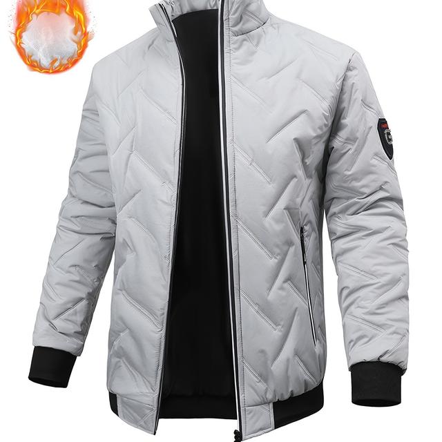 TEMU Chaqueta Gruesa para Hombre de Otoño e Invierno, con Cuello y Diseño , Ideal para y Actividades Deportivas