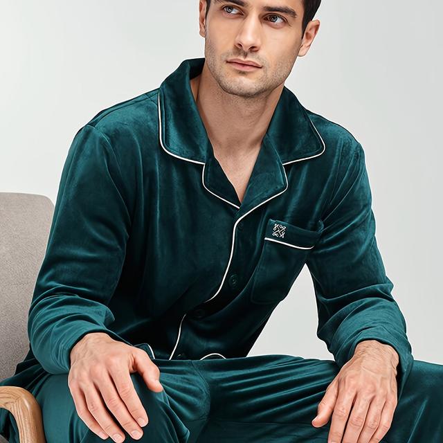 TEMU AINIMI Conjunto de Pijama Masculino em , Super e Antiestático para Outono/Inverno