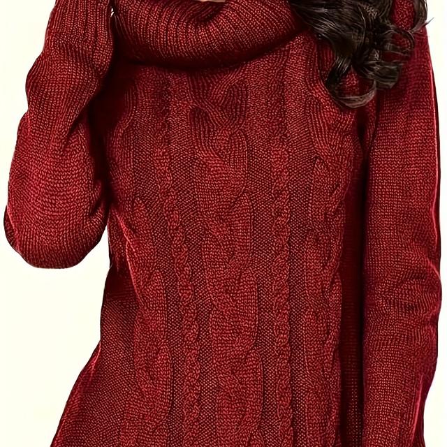 TEMU Grande Taille - Extension : Sous-Vêtement Col Roulé, Vintage à Câbles, Vêtement en Élégant et Polyvalent