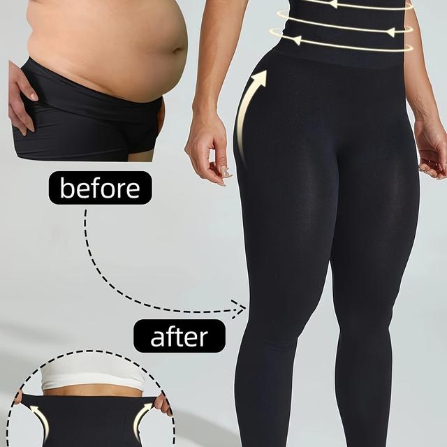 TEMU Leggings taille haute pour femmes avec ceinture de maintien - Amincissants, soutenant et confortables pour le fitness et , leggings de fitness | leggings de soutien taille | leggings confortables