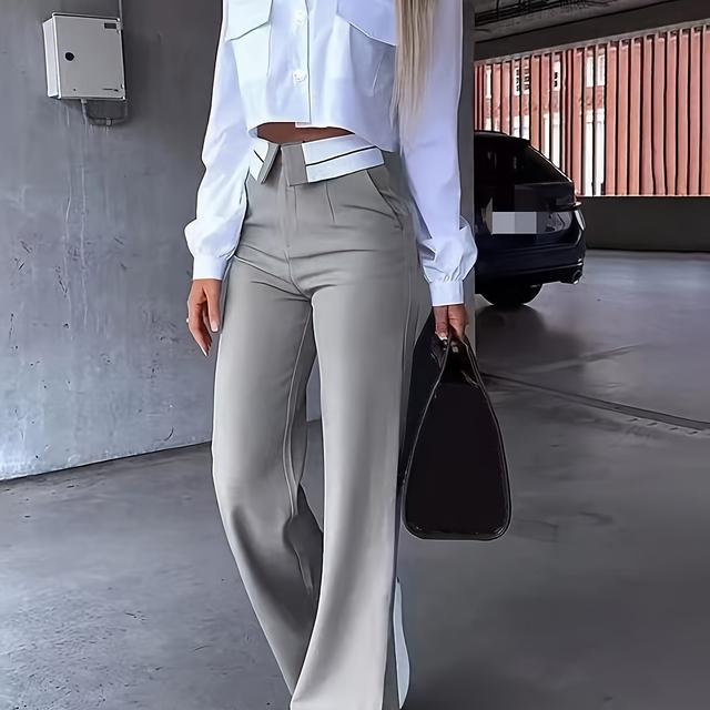 TEMU 2025 Frühling und Herbst Trendiges Neues Casual Business-Set mit Eleganter Damenbluse und Hose im Stilvollen Design für Pendlerinnen