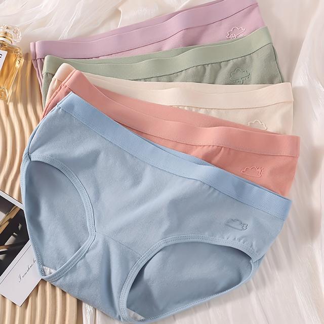 TEMU Five-pack Weather Logo Girls' Cotton Panties