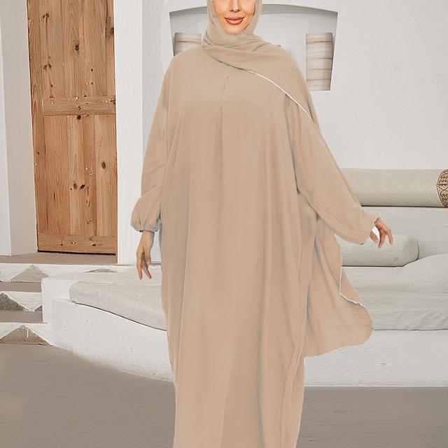 TEMU Eine schlichte, bequeme und atmungsaktive Gebetskleid mit Kopftuch für arabische sudanesische Frauen
