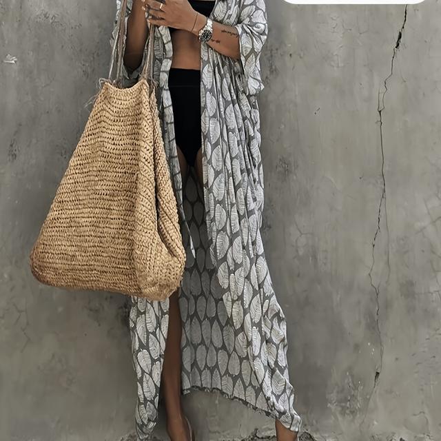 TEMU Cárdigan kimono para mujer, de playa con estampado de bikini para vacaciones en