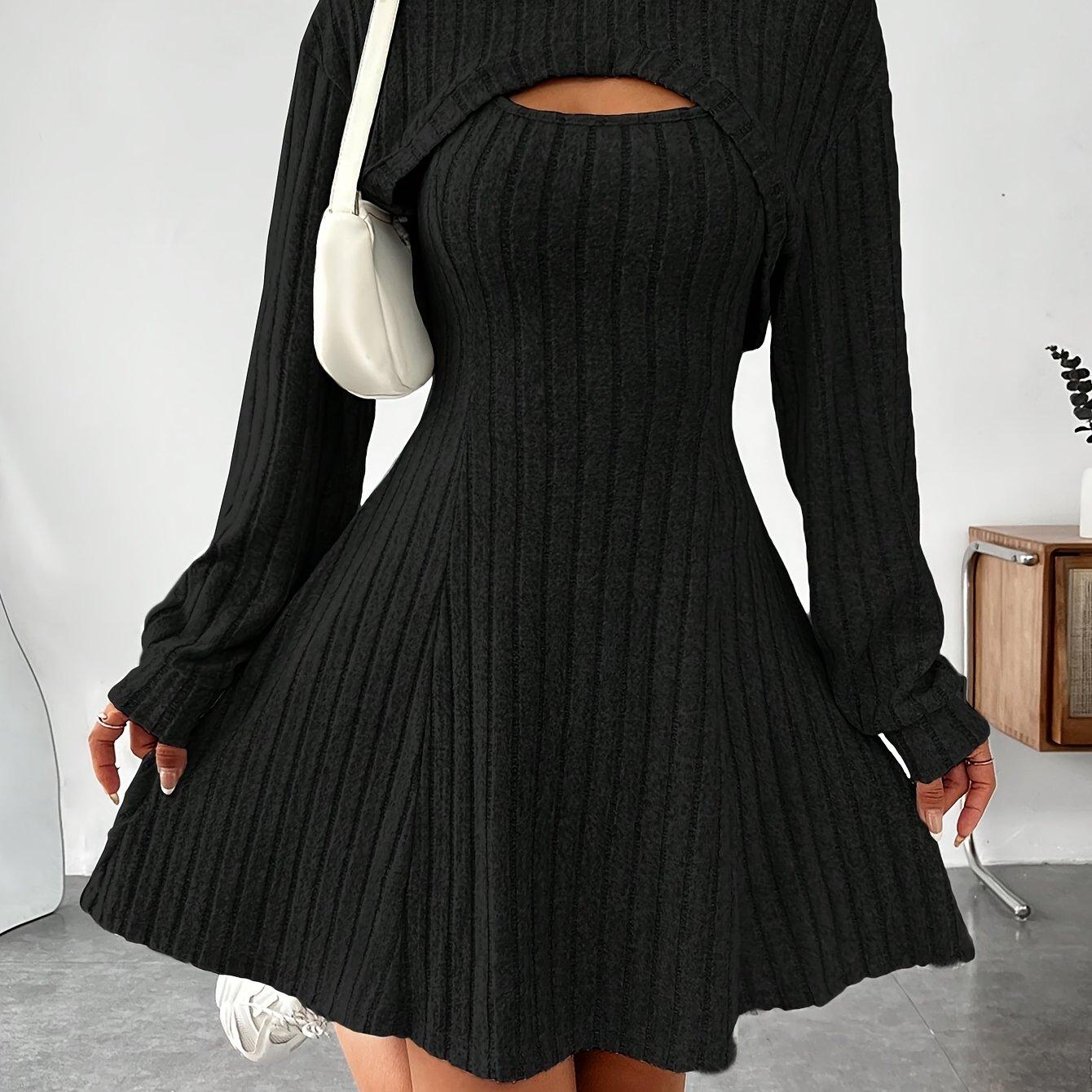 TEMU Targeted Development Women's Elegant Fashion Ribbed Dress Set
