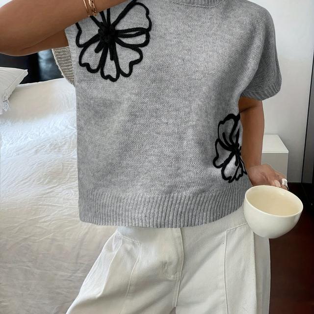 TEMU Französischer Damen-Pullover im Casual-Stil, für lässige Outfits