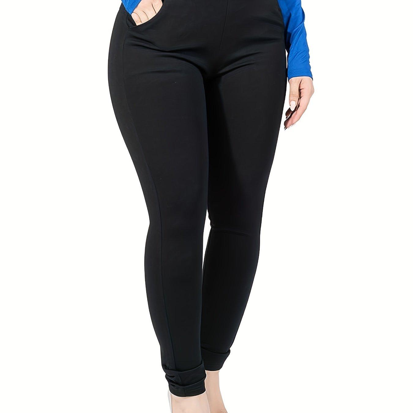 TEMU Plus Size - Plus Size - Plus-size Fitted Leggings