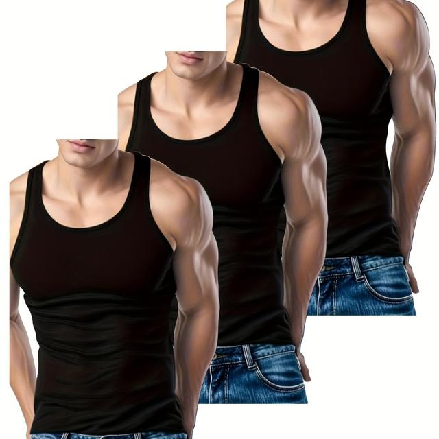 TEMU 3pcs 신상 남성용 봄/여름 홈 탱크탑