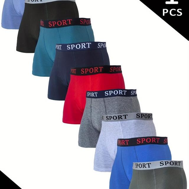 TEMU Calzoncillos Boxer de Talla Grande para Hombre - Transpirables, Mezcla de Algodón Elástico, Color Sólido, Ropa Interior Cómoda