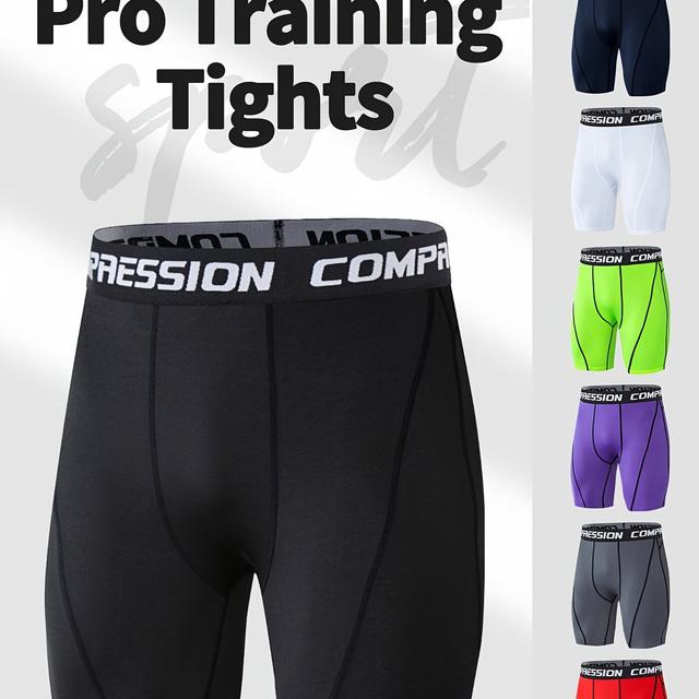 TEMU Men's Outdoor Sports Tight Shorts, High Elasticity Quick-drying Sweat-absorbing Fitness Running Compression Shorts