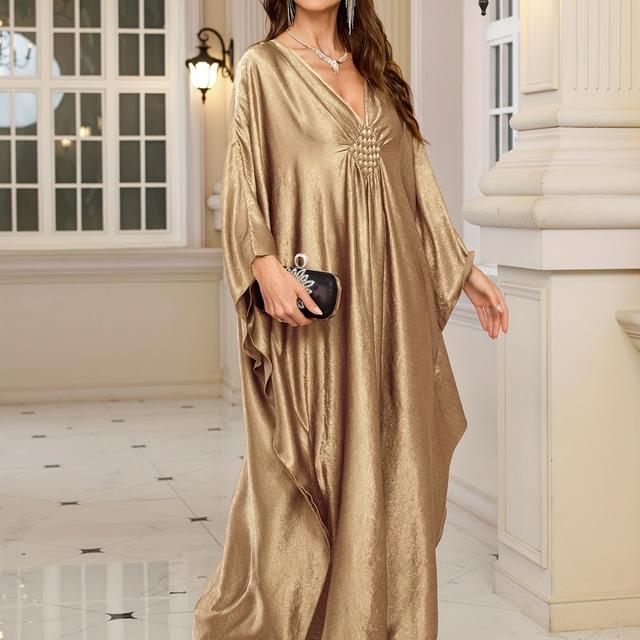 TEMU Goldener Oversized Strandkleid Bikini-Überwurf Tunika
