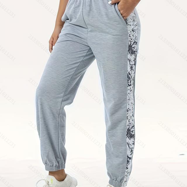 TEMU Women's With Floral Print - Comfy Polyester, Elastic Waistband, Pockets | Casual Sweatpants