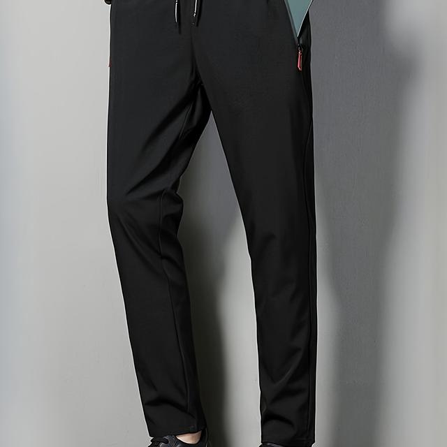 TEMU Pantalons Décontractés d'Été pour Hommes, Respirants et Durables, Pantalon de Randonnée à Séchage Rapide Polyvalent pour en & Entraînement , Coupe Standard Unie 100% Polyester