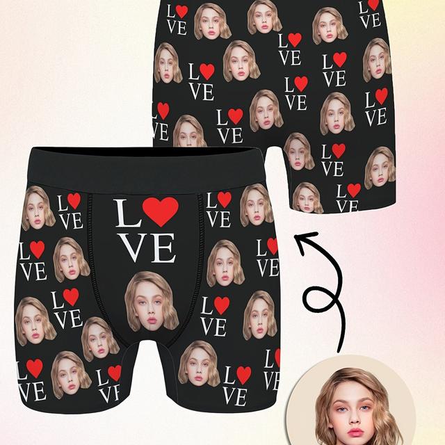 TEMU Bóxer personalizado para hombre con foto de cara, ropa interior con imagen a medida, regalo de vacaciones para esposo/novio, regalo de San Valentín. Tallas: S, M, L, XL, XXL, XXXL