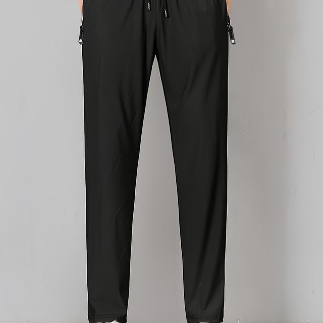 TEMU Factory Direct Summer Long Pants Men's Sports Pants High Elastic Quick Dry Casual Straight Jeans