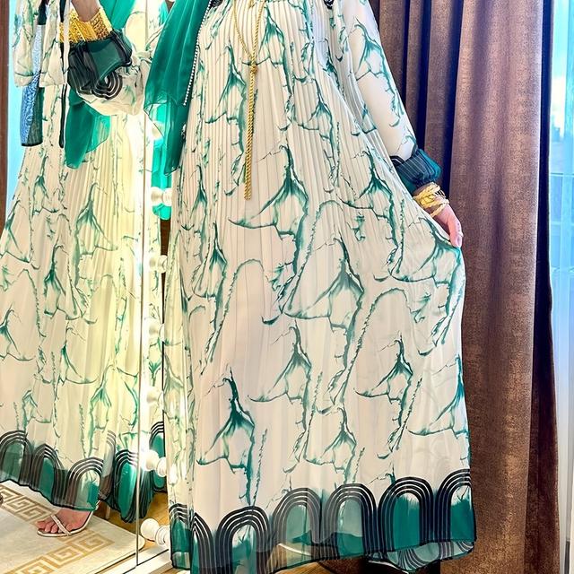 TEMU Robe longue imprimée pour femmes musulmanes du Moyen-