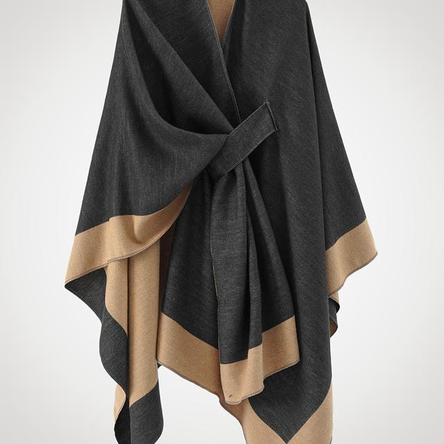 TEMU Plus Size, Women's Oversized Open Front Cardigan Shawl Sweater For Autumn And Winter