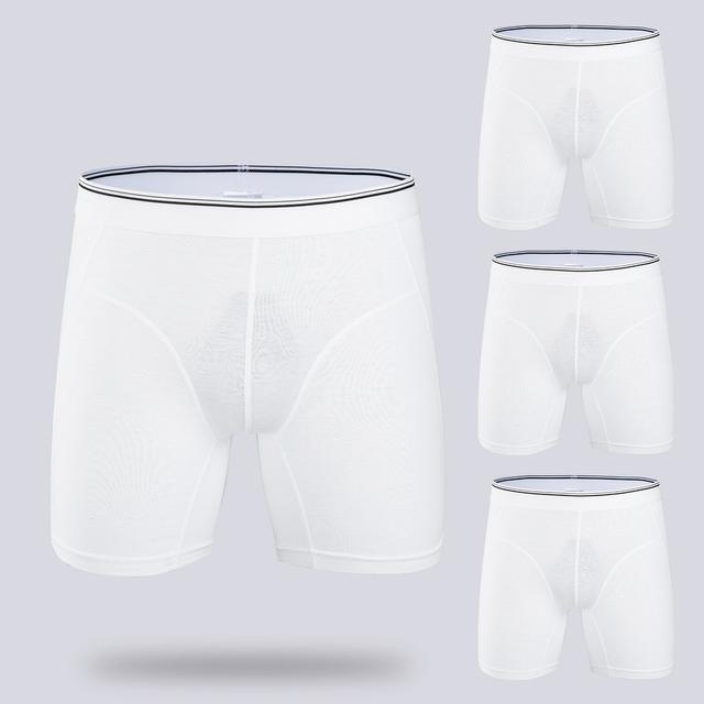 TEMU 4-pack Men' Comfortable Mid-length Boxer Briefs | Medium Stretch, Solid Color, Shortie Style, Suitable For Running, Brand: Nor