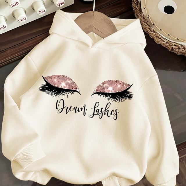 TEMU Stylish Girls Hooded Sweatshirt, Long Sleeves Cozy Pullover Tops, Fall , Amazing Gifts Ideas