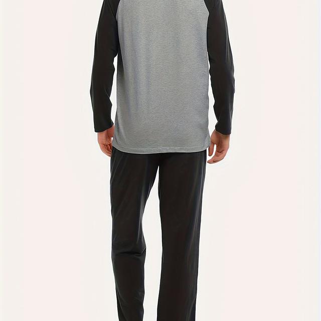 TEMU Men's Loungewear Pajama Set For Casual Spring And Autumn Wear