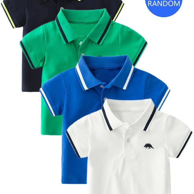 TEMU Dinosaurier Polo Shirt für Jungen, kurzärmelig, Sommer, neue Kleidung, Baby Sommer Basishemd, maschinenwaschbar
