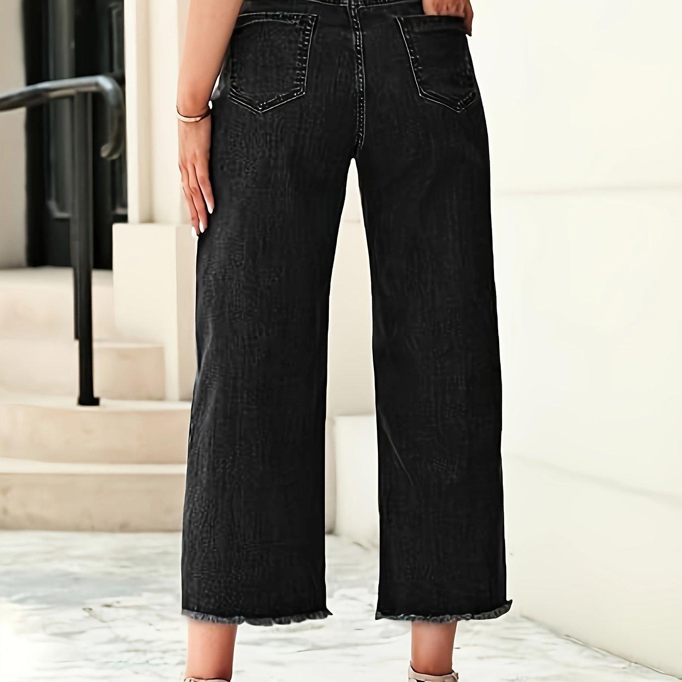 TEMU Women's Plus Size Fashion Stretch Cropped Jeans