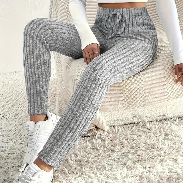 TEMU Fashion Sports Running Skinny Leggings, Drawstring Waist, Women's Printed Slim Thin Autumn And Winter Outside Wear