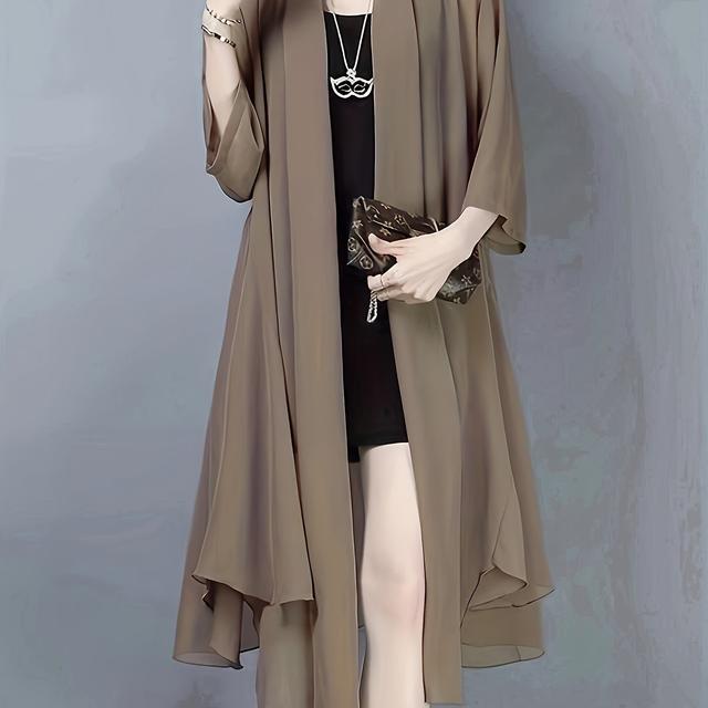 TEMU Bohemian Beach Shawl Cardigan For Women, New Summer Style, Long Lightweight Chiffon Cover-up For