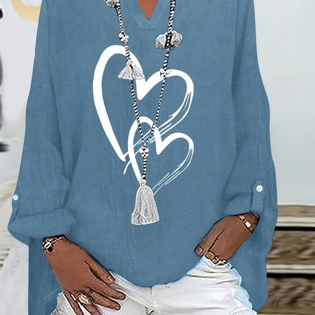 TEMU Plus Size, Plus Size Women's V-neck Casual Shirt