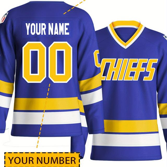 TEMU Hoodie For Men's Ice Hockey Featuring A Customizable Name And Number, Designed For Casual Outdoor Sports With Long Sleeves, In Sizes S To 3xl