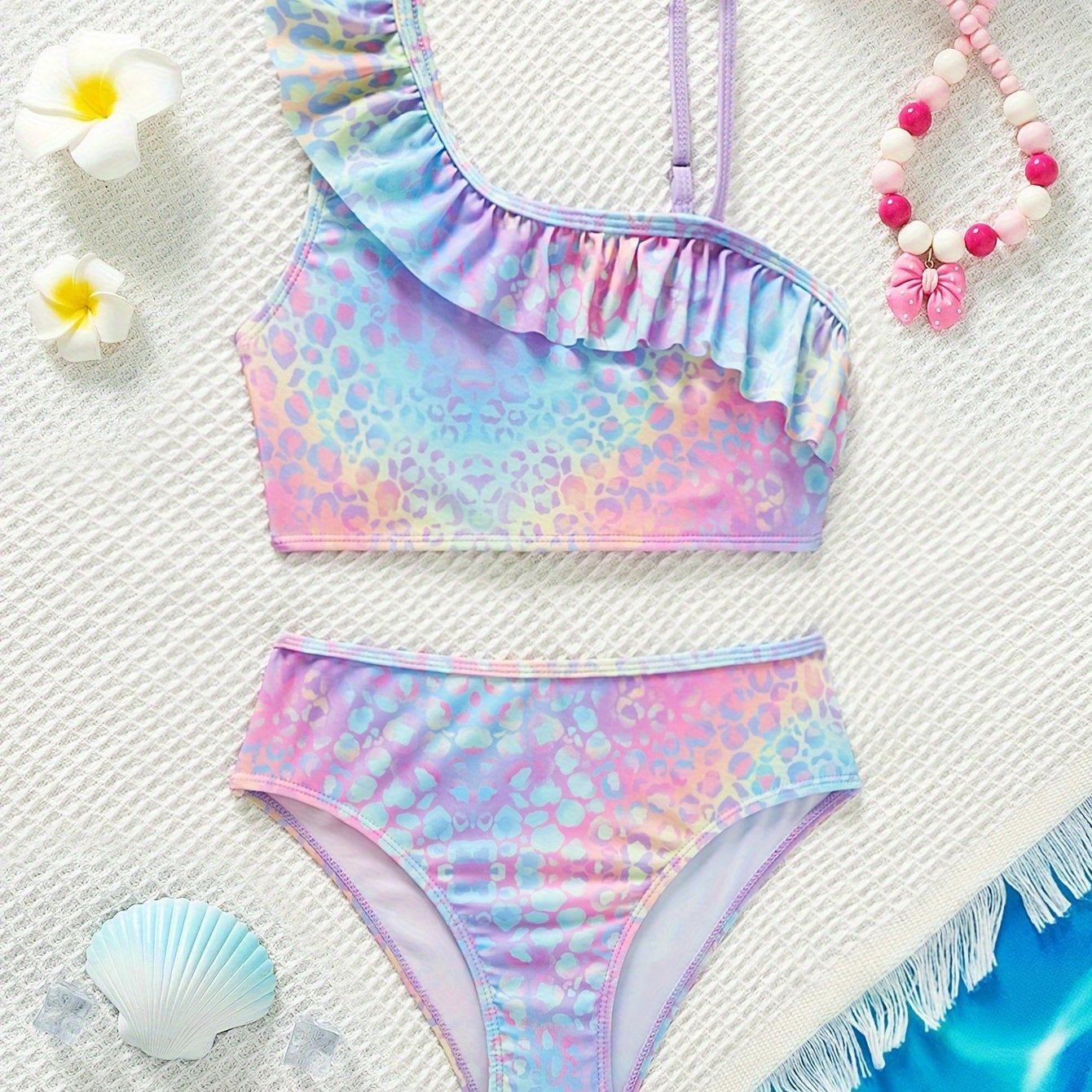 TEMU Girls' Two-piece Swimsuit