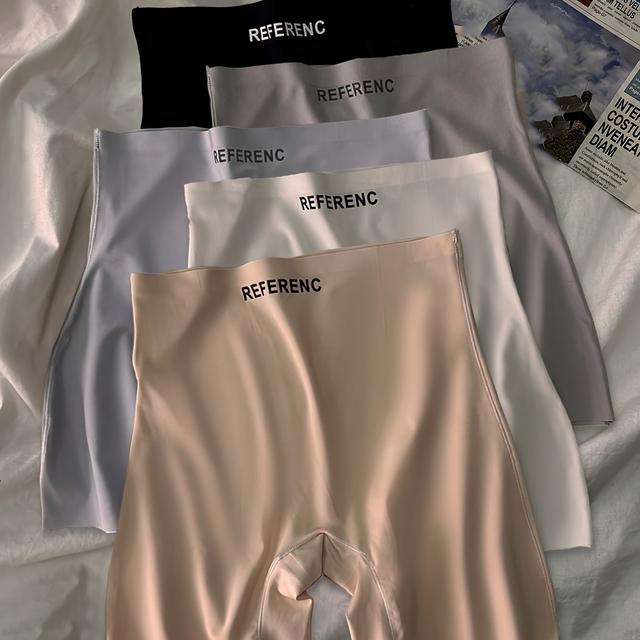 TEMU 5pcs Referencec High-waisted Silky Shorts For Women - Comfortable, Seamless, Anti-transparency, Four-square Design, Lightweight Fabric, Fashionable Underwear|seamless Shorts|silky Texture