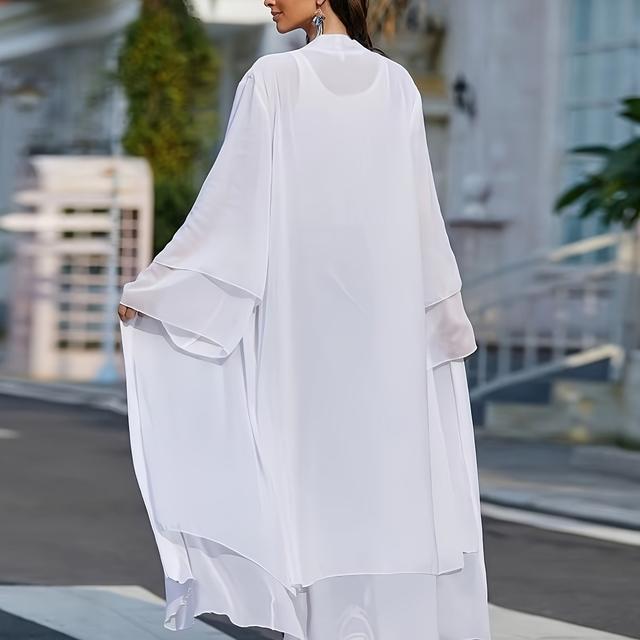 TEMU Robe Longue Maxi Abaya pour Femmes Musulmanes - Manches Élégantes Batwing, Couleur Unie, Style Décontracté et Traditionnel Turc Arabe du Moyen- (Dubai Saoudien)