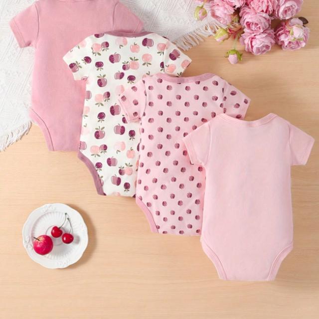 TEMU Mameluco de algodón para bebé (4 estilos disponibles) - Se envía uno al . Suave y transpirable. Adecuado para bebés niños y niñas, de recién nacido de color liso. Perfecto para exteriores