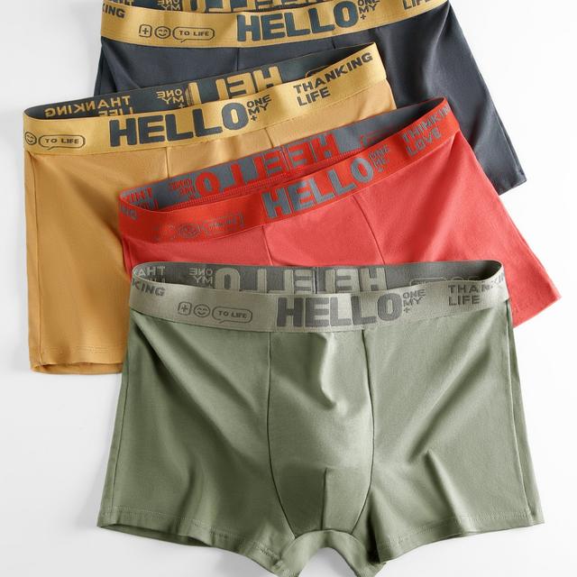 TEMU 4packs Men's Cotton Breathable Comfortable Boxer Briefs Underwear