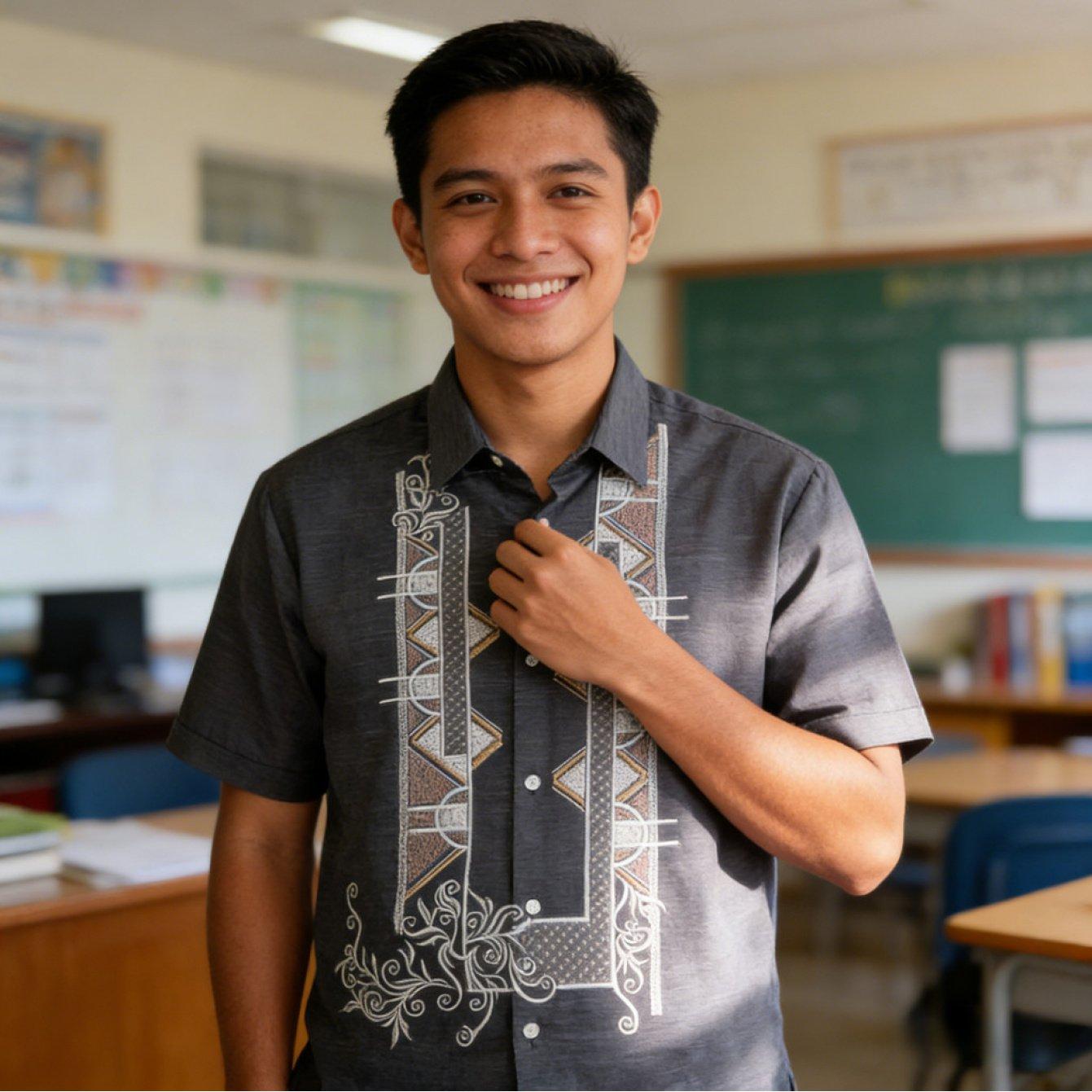 TEMU 3day_delivery] Office Based Deped Uniform Shirt 2026 Barong Print Office Uniforms