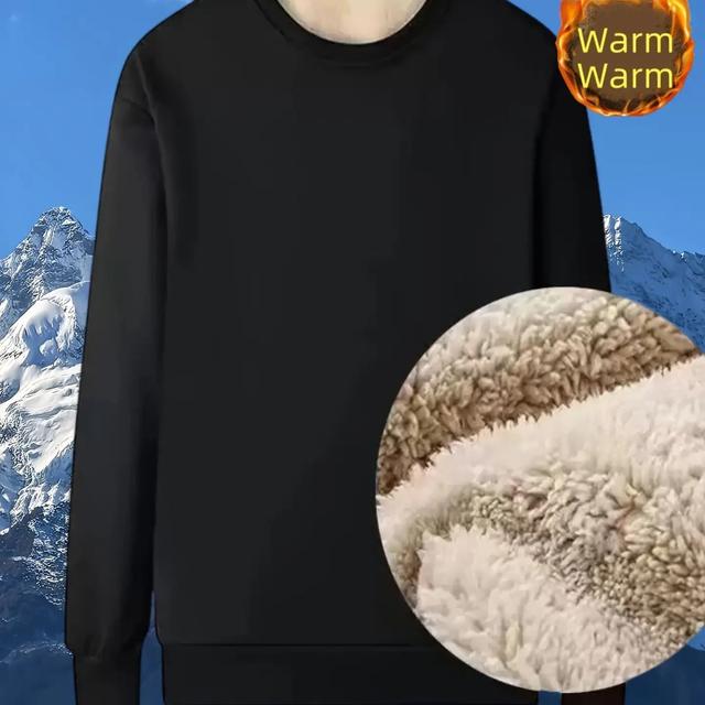 TEMU 【商品名】フィット感のあるサー フリース裏地付き 暖かい長袖 カジュアル スポーツ 秋 冬 トップス アウターや重ね着に最適