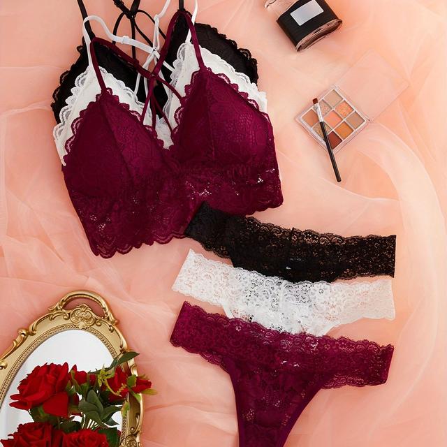 TEMU Dreifarbige Dessous-Set