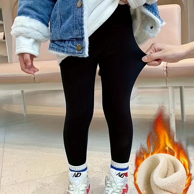 TEMU New Winter Fleece-lined Leggings For Girls, Thick And Warm Shark Pants For Children, Perfect For Autumn And Winter Wear.