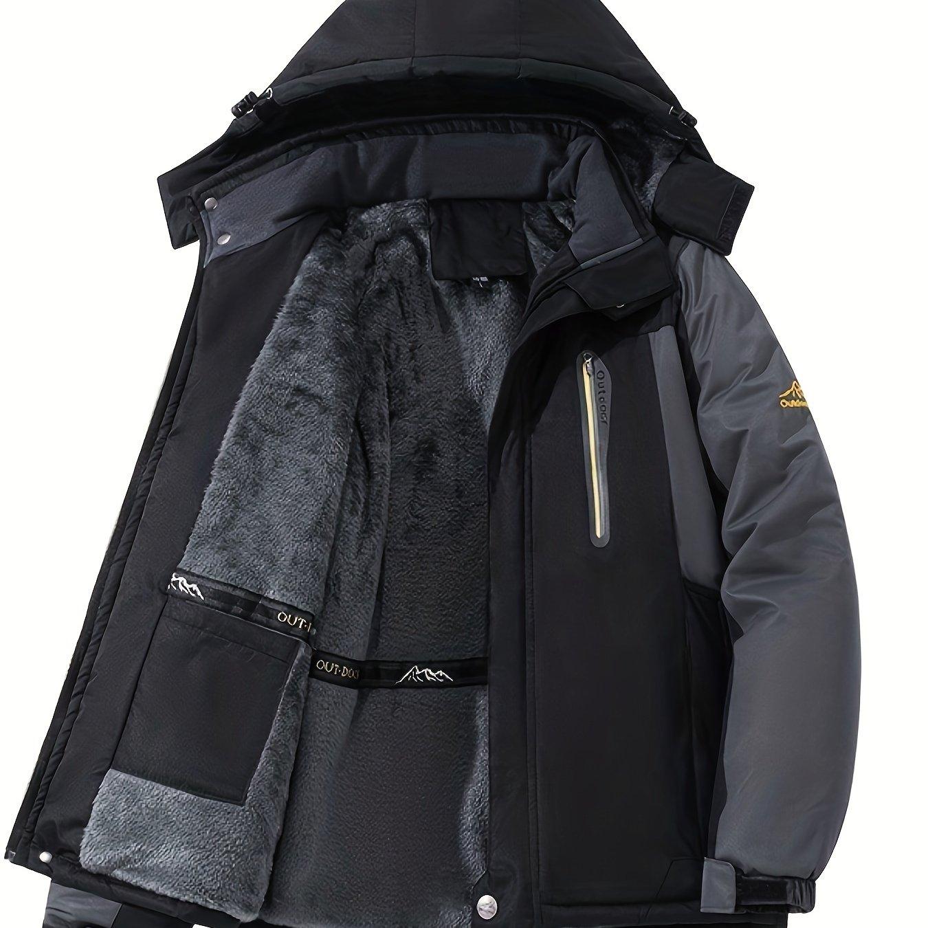 TEMU Herren Warmjacke mit verdicktem, winddichtem Plus-Pile für Herbst und Winter, Übergröße