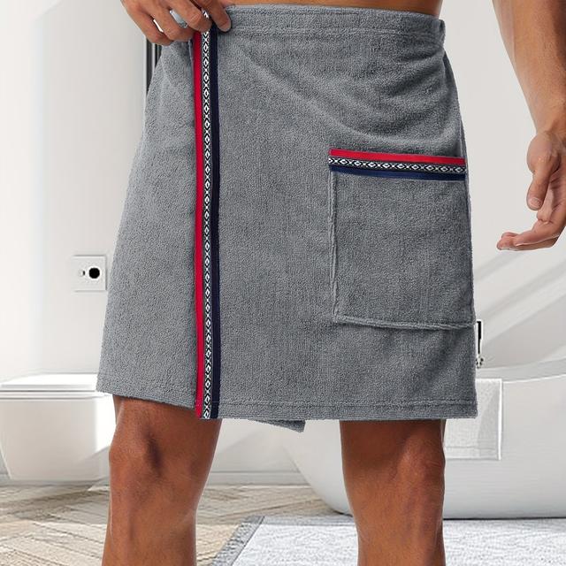 TEMU Men' Absorbent Bath Skirt Sleepwear Short